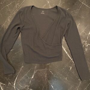 Aerie  Long Sleeve Wrap Top